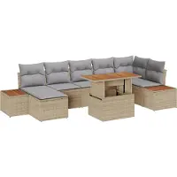 vidaXL Tuinbank Set 8 st Beige en Grijs