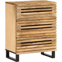 vidaXL Dressoir 60x34x75 cm massief mangohout wit