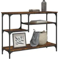 vidaXL Wandtafel met schappen 100x35x75 cm zwart
