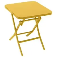 Hespéride Bijzettafel/tuin tafel Oase - metaal - geel - 40 x 40 x 45 cm - voor buiten - inklapbaar - Camping tafel