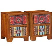 vidaXL Nachtkastje 35x35x45 cm massief acaciahout