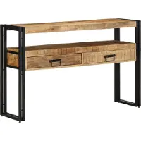 vidaXL Wandtafel met lade Bruin 120 x 33 x 75 cm Massief Mango Hout