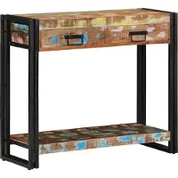 vidaXL Wandtafel Multikleur 90 x 33 x 75 cm Massief Gerecycleerd Hout