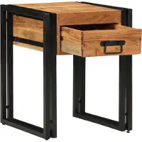 vidaXL Bijzettafel Bruin en Zwart 40 x 40 x 50 cm Massief Acacia Hout