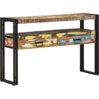 vidaXL Wandtafel Multikleur 120 x 33 x 75 cm Massief Gerecycleerd Hout