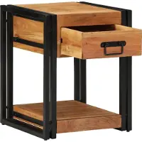 vidaXL Nachtkastje met lade Bruin 40 x 40 x 50 cm Massief Acacia Hout