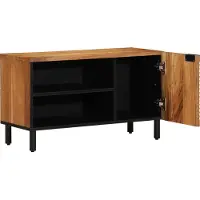 vidaXL TV-kast met plank, bruin, 80 x 33 x 46 cm, massief mangohout