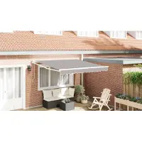 vidaXL Uitschuifbare luifel Lichtgrijs 300 x 250 x 165 cm