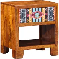 vidaXL Dressoir met lade Multikleur 40 x 35 x 45 cm Massief acaciahout