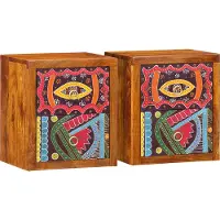 vidaXL Nachtkastje 2 st Bruin 35 x 30 x 40 cm Massief Acacia Hout