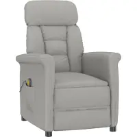 vidaXL Massagestoel Lichtgrijs 96.5 x 70.5 x 95 cm Microvezel