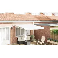 vidaXL Uitschuifbare luifel Wit 300 x 250 x 165 cm Polyester en Metaal