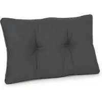 Beautissu loungekussen XLuna †“ rugkussen grafiet grijs 70x40 cm kussen in matraskussen kwaliteit