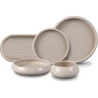 Bricard Bondy - Porseleinen Dinner Set - Serviesset - 25-delig - 6-Persoons - Taupe