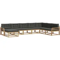 vidaXL Buiten bank set 8 st Wit en antracietkleurig