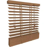 Sol Royal BE5 †“ Houten Jaloezieen Eikenhout 50 mm Lamellen Extra Breed †“ 105x180 cm †“ Eenvoudige Montage aan Muur & Plafond †“ Echt Hout †“ Rolgordijn Raam & Deur