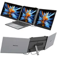 Blackview DCM6 Portable Monitor - 14" IPS 1080P FHD Dubbel Scherm - Laptopscherm: 13-17.3" - HDMI & USB-C - Grijs