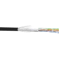 InLine Patchkabel Cat.5e, zwart, SF/UTP, AWG26, PVC, 100m