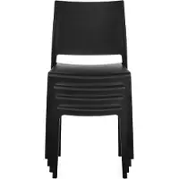 Hjh LIVING Eetkamerstoel / bezoekersstoel T37 V kunststof zwart 4-pack