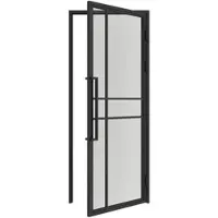 Inova Complete Glazen Binnendeur Met Kozijn - 90x215cm - Transparant - Mat Zwart - Rechts