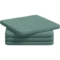 vidaXL Zitkussens 4 pcs Fluweel Zeegroen 40 x 40 x 3 cm