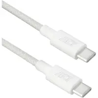 ACT USB 2.0 1 m USB-C-kabel 60W PD Gevlochten Wit AC3080