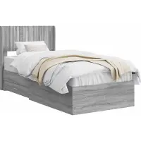 vidaXL Bedframe met opbergruimte en hoofdbord Grijs Sonoma