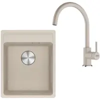 Franke - Keukenset G273SA, fragraniet spoelbak MRG 610-37 RTL en keukenkraan FC 6018.082, sahara 114.0700.784