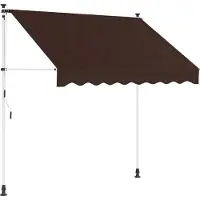 vidaXL Handmatig uitschuifbare luifel Bruin 150 cm