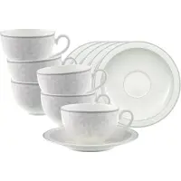 Villeroy & Boch Cappuccinotassen mit Untertassen Gray Pearl 310 ml Set van 6