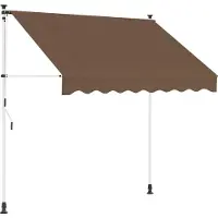 vidaXL Handmatig uitschuifbare luifel Taupe 200 cm