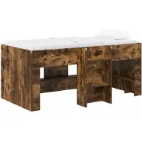 vidaXL Kinderhoogslaper Gerookt eiken 80 x 160 cm Bewerkt hout