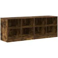 vidaXL Bedkast 2 st Gerookt eiken 66 x 33 x 48 cm Bewerkt hout