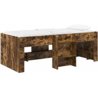 vidaXL Kinderhoogslaper Gerookt eiken 98,5 x 200 cm Bewerkt hout