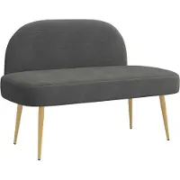 vidaXL Gevuld bankje met rugleuning Donkergrijs 110 x 60 x 76 cm