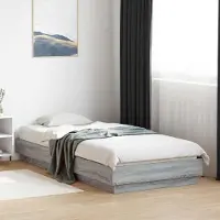 Prolenta Maison Exclusive - Bedframe met LED-verlichting, grijs Sonoma, 80 x 200 cm, houtvezel