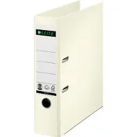 Leitz Vollpapier-Ordner, 180 Grad, DIN A4, 80 mm, weiß Einband aus Hartpappe, farbiger Vollpapierübe