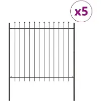 vidaXL Tuinhek WOERDEN 5 st 8,5 x 1,5 m Poedergecoat staal Grijs