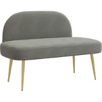 vidaXL Gevuld bankje met rugleuning Lichtgrijs 110 x 60 x 76 cm