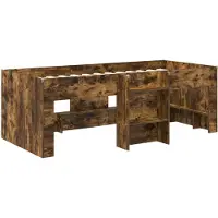 vidaXL Kinderhoogslaper Gerookt eiken 98,5 x 200 cm Bewerkt hout