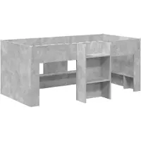 vidaXL Kinderhoogslaper Betongrijs 80 x 160 cm Bewerkt hout