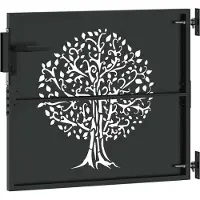 vidaXL Tuinpoort met slot Zwart 85 x 100 cm Poedercoated staal