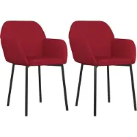 Syfax Eetkamerstoelen 2 st fluweel wijnrood