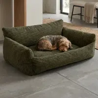 Emob Hondenbed Punch - 85x66x29cm - Ribfluweel - Groen - - Huisdieren - Groen - Stof; Velours