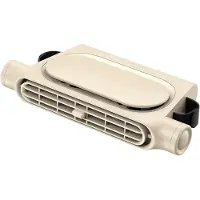 VHV - Autoventilator achterbank wit 3 standen compact hoofdsteun model met verstelbare luchtstroom voor auto camper truck en dagelijks rijden