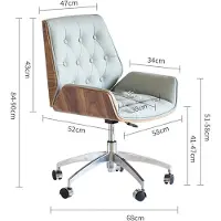 Nicole Ergonomische Bureaustoel 84x68 cm – Draaibare Office Chair met Lendensteun, Hoogte Verstelbaar, 360° Rotatie, Comfortabele Armleuningen en Dik Schuim Zitkussen – Belastbaar tot 136 kg