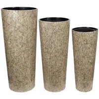 Cozy ibiza Vazen set 3-delig MDF en capiz – bruin wit 91,5 cm