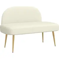vidaXL Gevuld bankje met rugleuning Crèmekleurig 110 x 60 x 76 cm