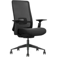 Worktrainer Bureaustoel Vane - Zwart - Ergonomisch NEN-EN 1335 - Schuifzitting, Lendesteun & 3D Armleggers