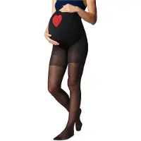 Be Mammy Dames Panty - Zwangerschapspanty - 40 DEN - Medium gloss - Polyamide - BE-GI-1121 - Zwart - XL